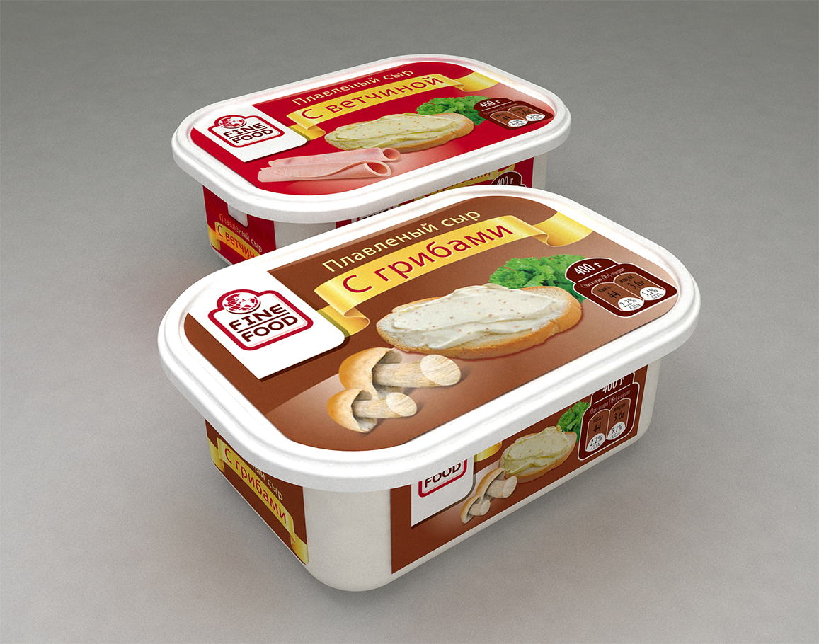 Упаковка сыра Fine Food. Дизайн+моделлинг