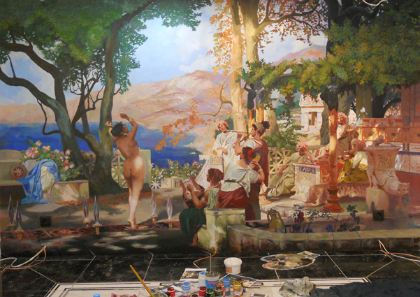 Роспись стен в "греческом зале"