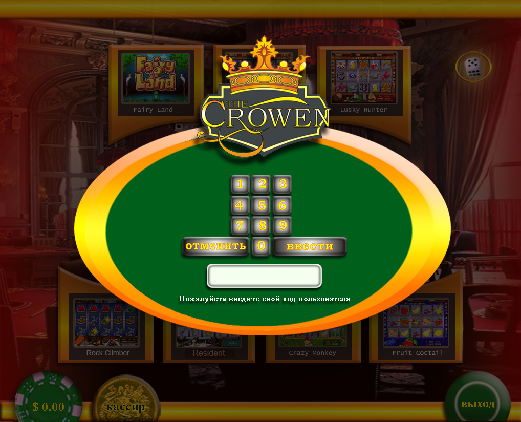 дизайн оболочки интернет казино "Корона"