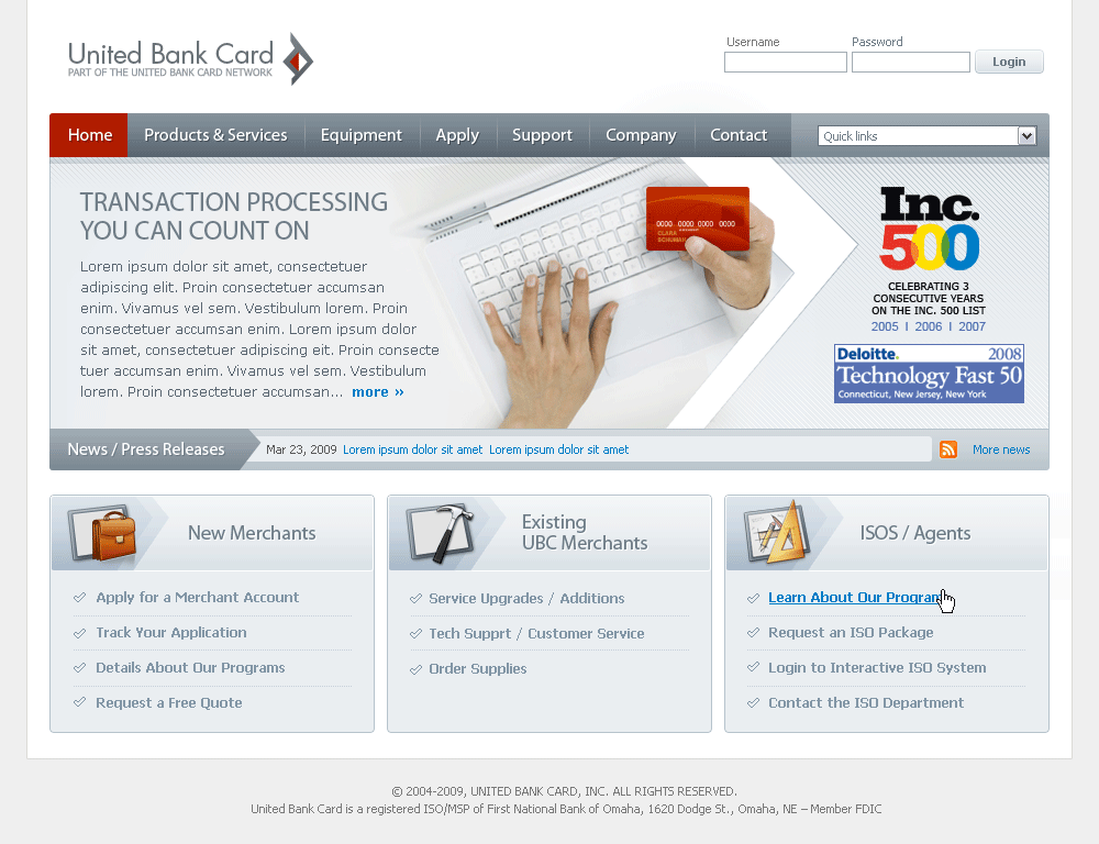 Макет корпоративного сайта