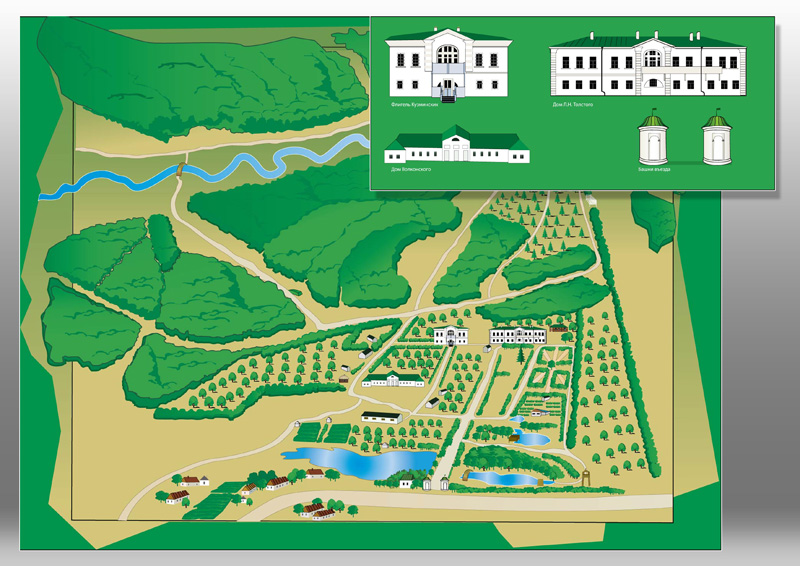 Карта для музея-усальбы Л.Н.Толстого "Ясная Поляна"