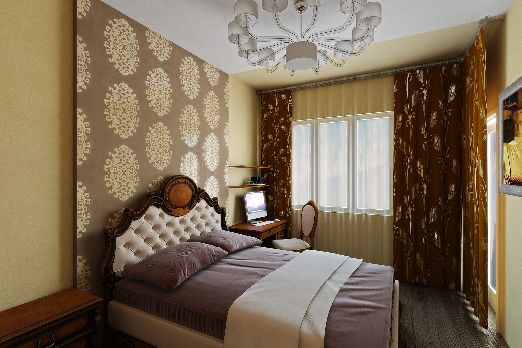 Спальня - вид на окно, естественное освещение