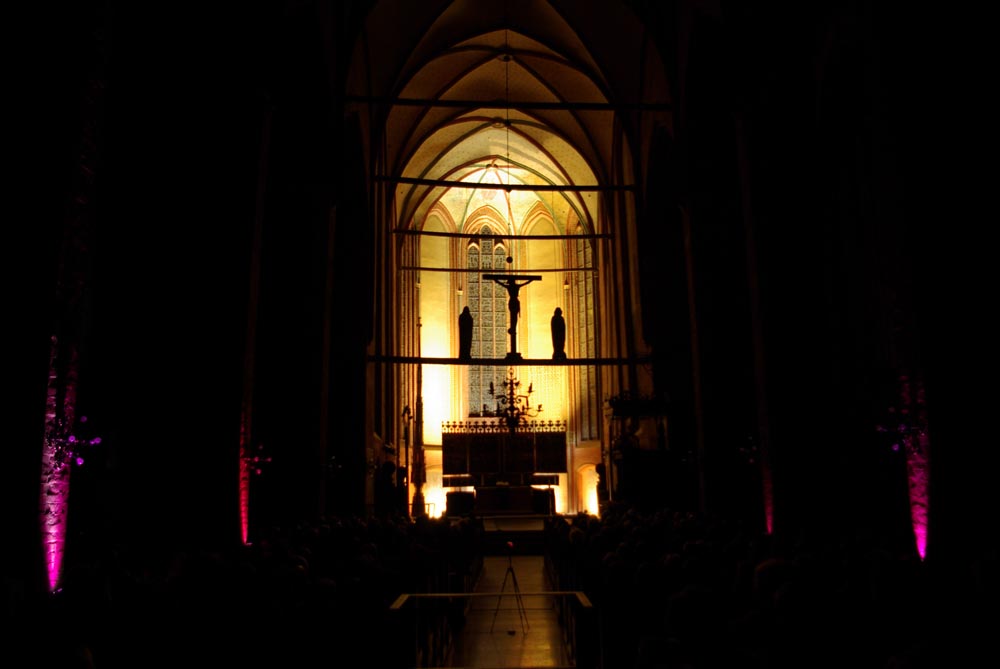 Освещение церкви (органный концерт), г. Росток, Германия