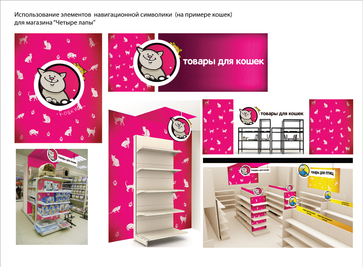 фирменный стиль для магазина "Четыре лапы"