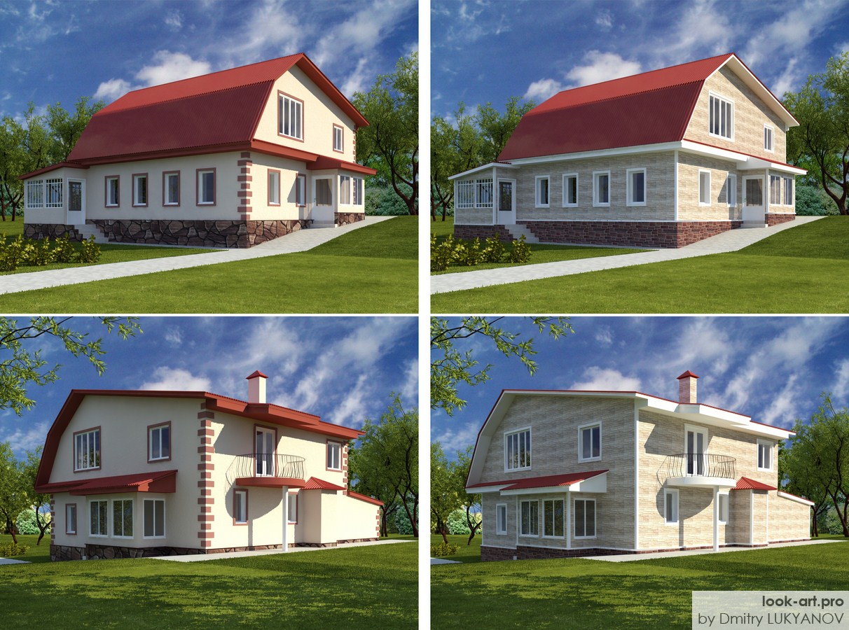 Варианты отделки фасадов