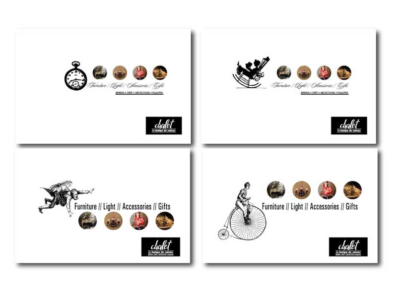 серия открыток для бутика "Сhalet"