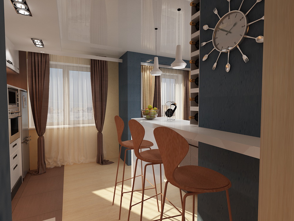 интерьер кухни-гостиной