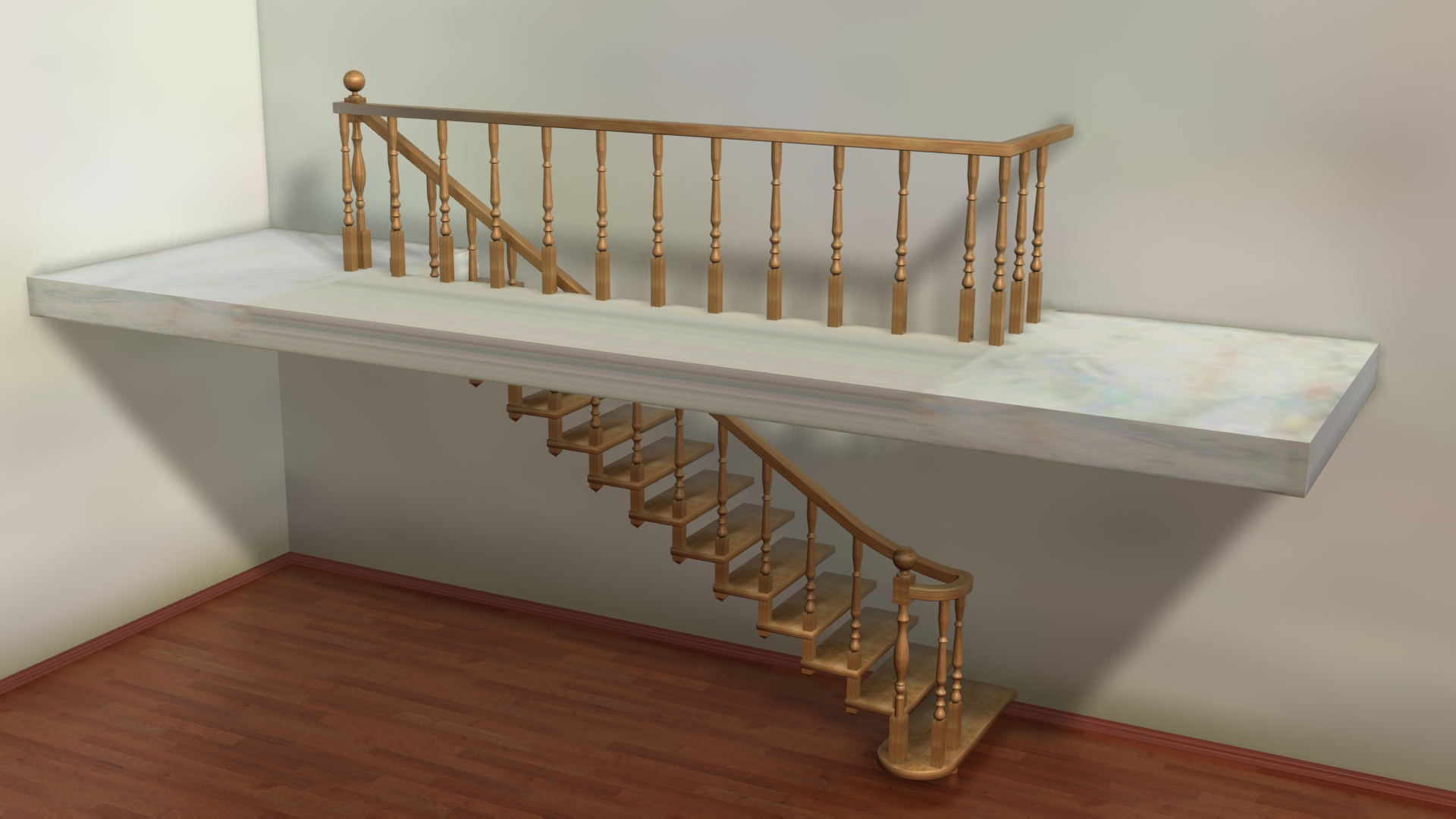 Лесница больцевая деревянная дуб