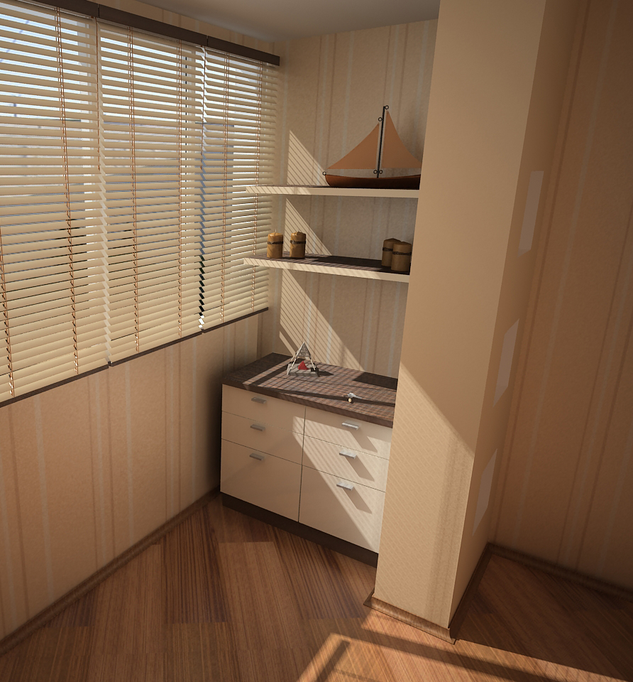 Кабинет на балконе вид 2