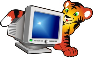 Тигренок с кмпьютером