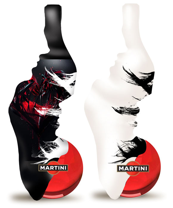 разработка фирменной бутылки для конкурса "Мартини"