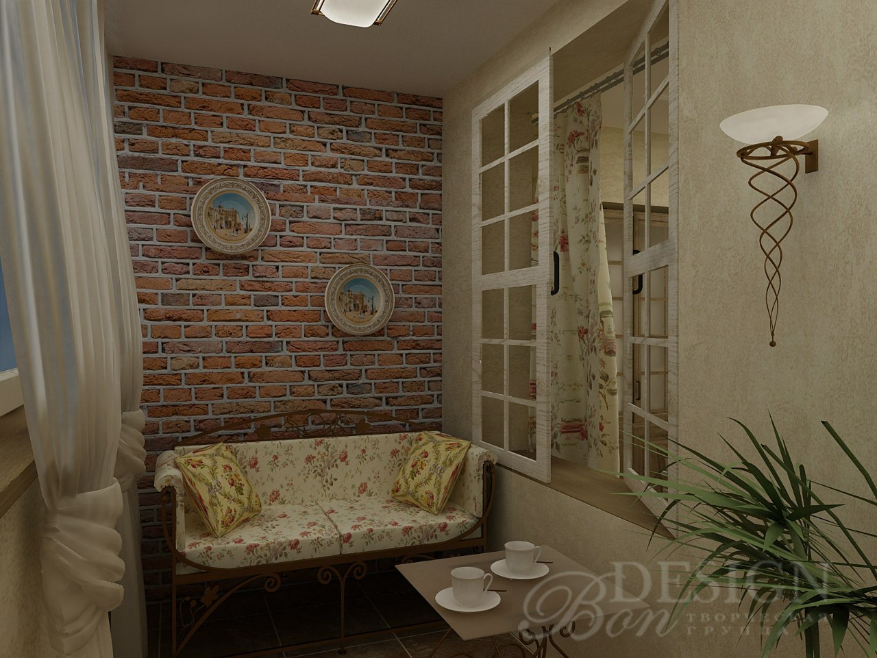 Проект квартиры "Легкое дыхание Прованса".Балкон.