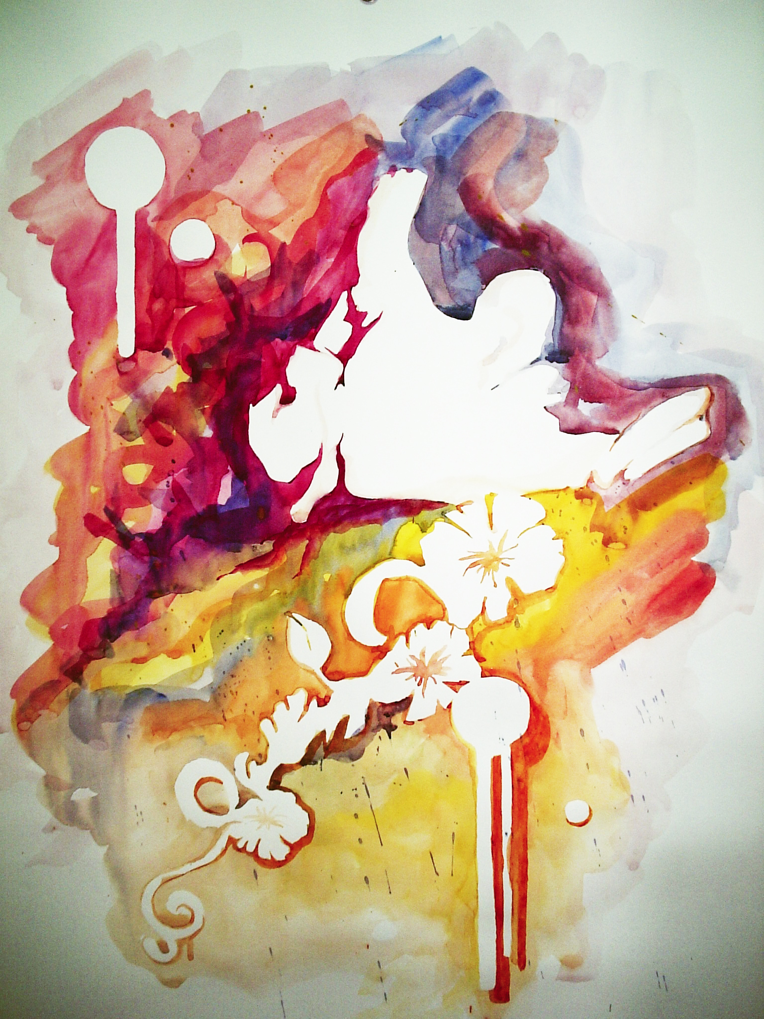 стенсил акварель