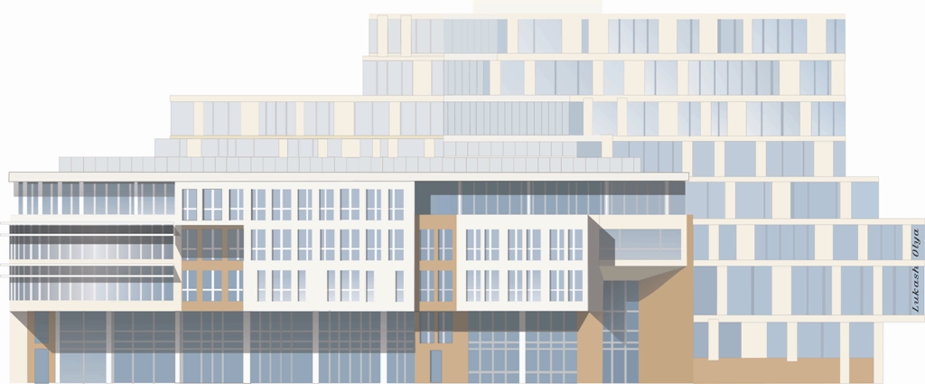 Здание в векторе