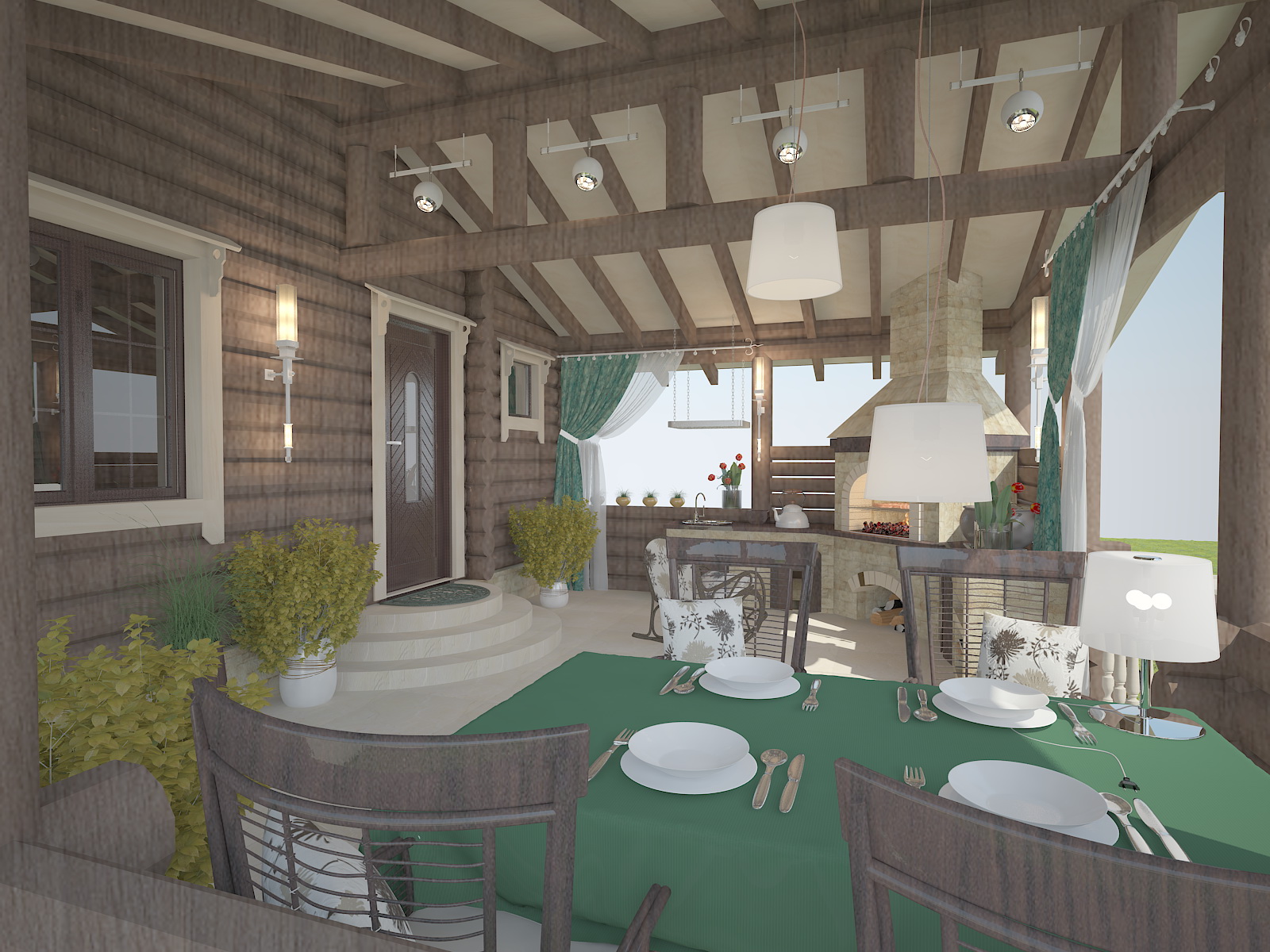 терраса при бане