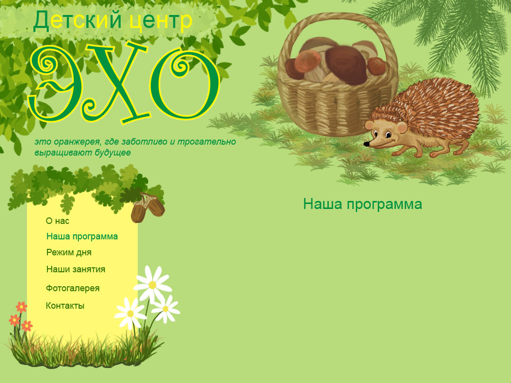 дизайн сайта для детского сада "ЭХО"