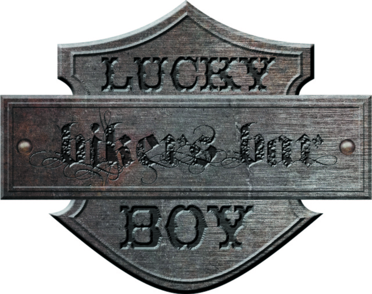 Логотип байкерского бара "Lucky boy".