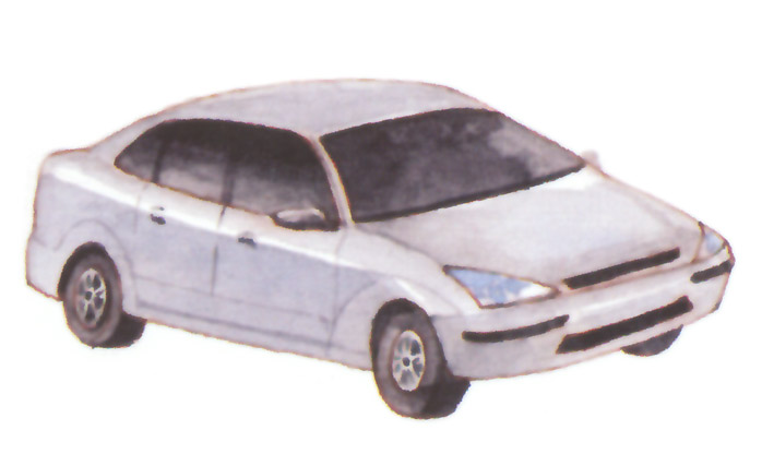 акварель "авто"