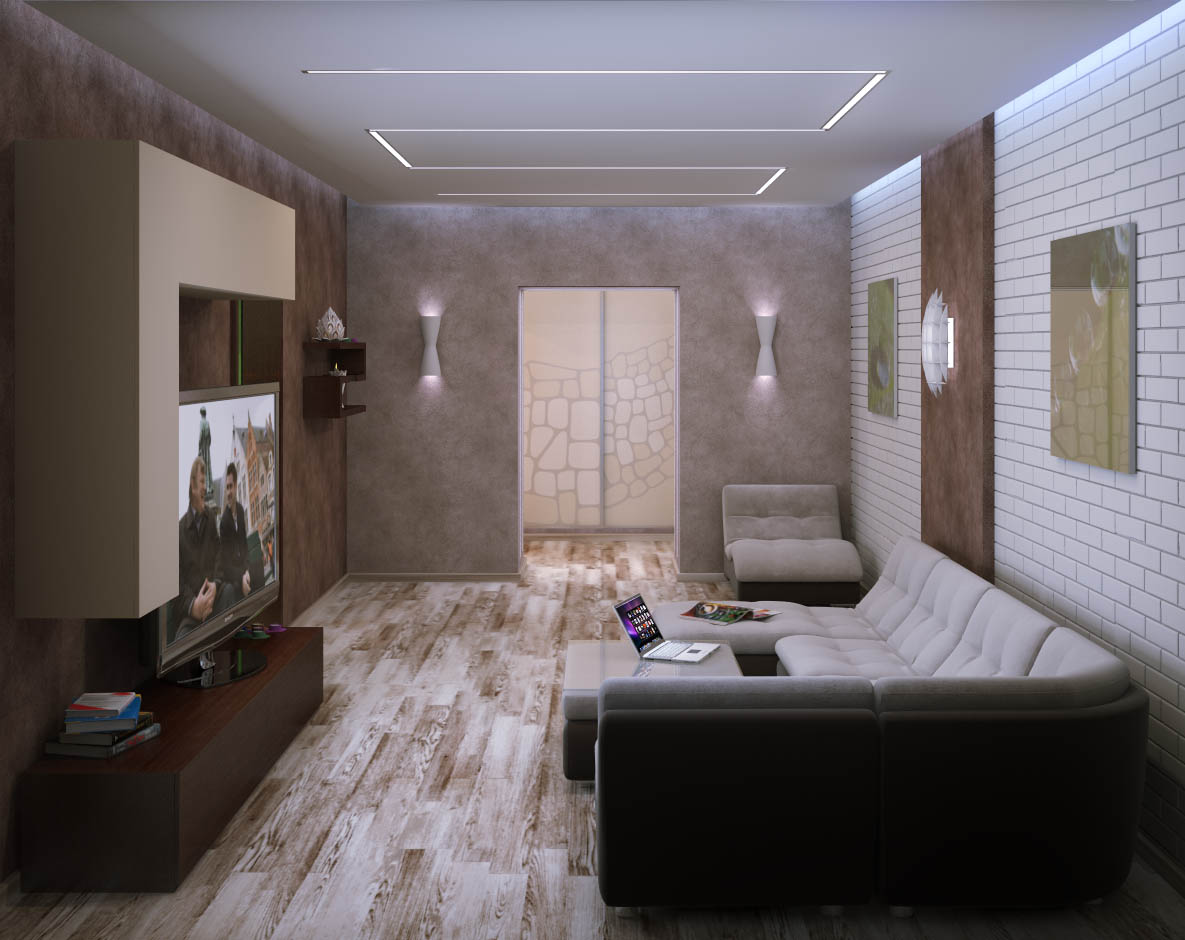 Дизан-проект трехкомнатной квартиры, в современном стиле