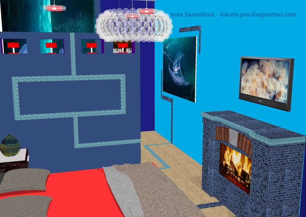 Интерьер подводной спальни