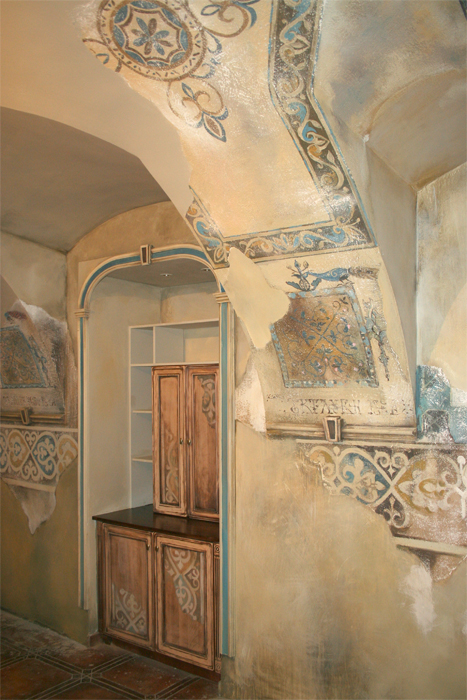декоративная роспись по стенам в ресторане "А.Ф. Кони"