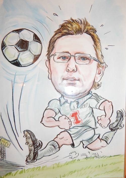 шарж на футболиста