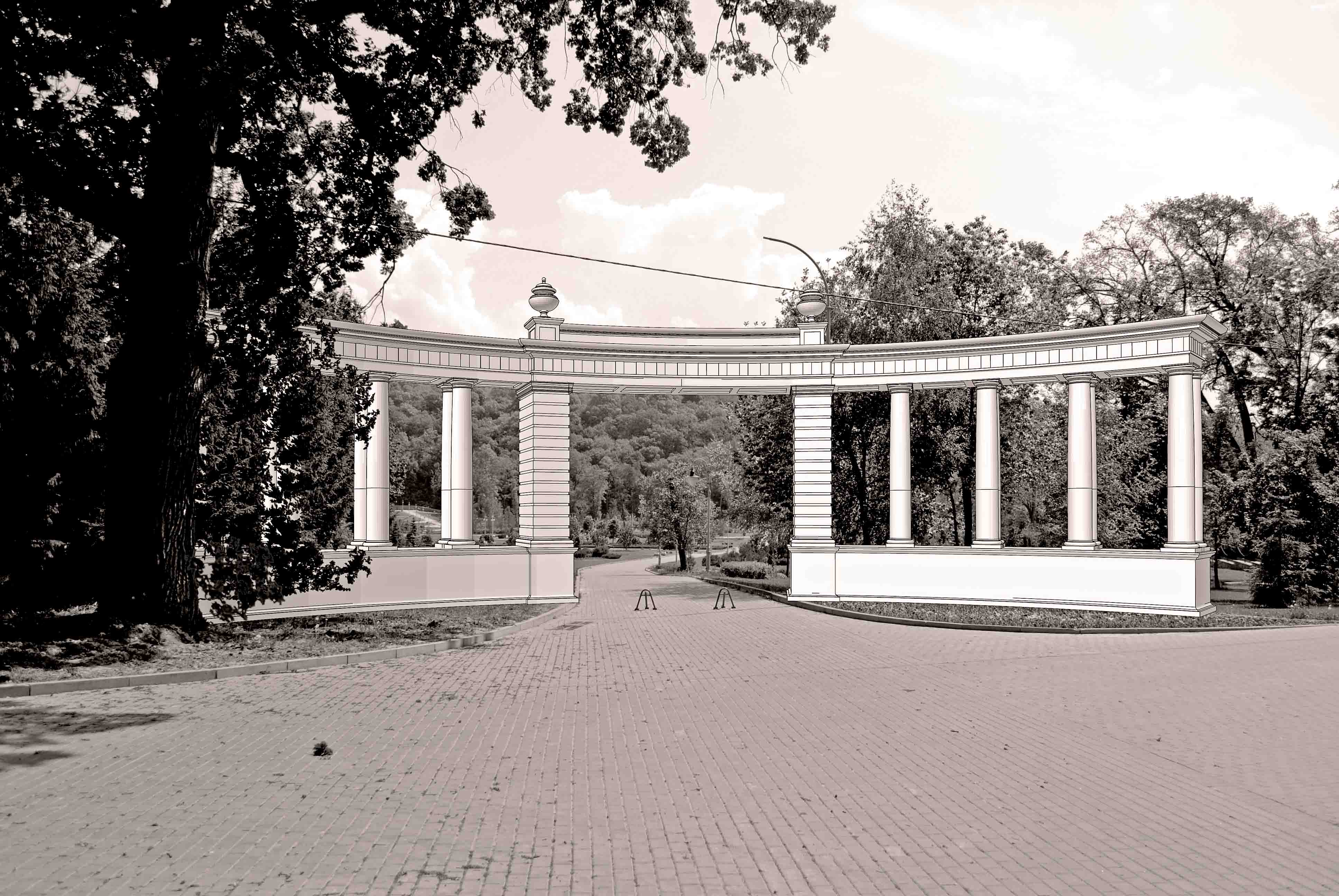 Колоннада в парке