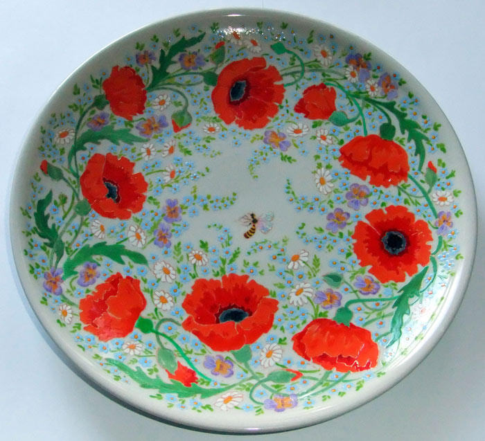 Настенные декоративные тарелки. Авторская надглазурная роспись.