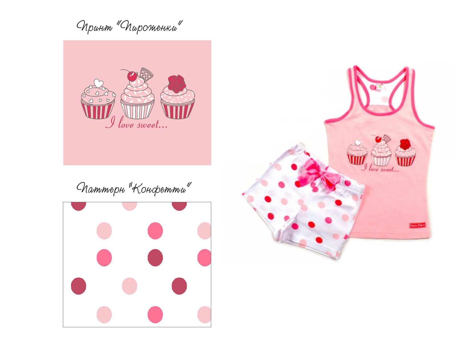 дизайн "Пироженные"для молодежного домашнего комплекта