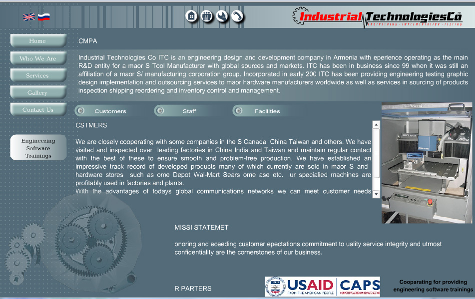 Дизайн сайта "Индастриал Технолоджиз" стр3