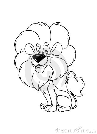 Лев -раскраска