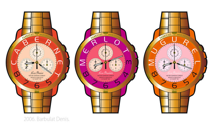 Винная этикетка "Наручные часы"