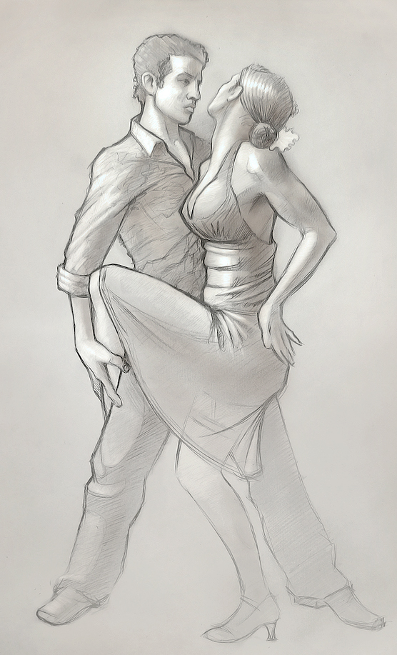 Рисунок для сальса клуба, карандашь