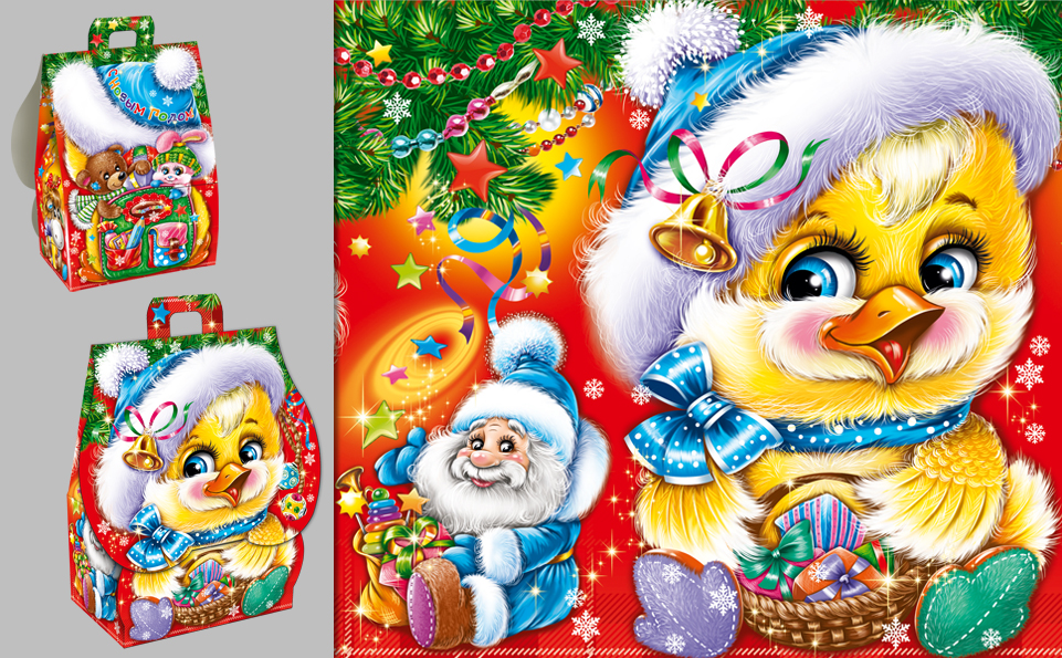 новогодняя упаковка Цыплёнок с колокольчиком (1)