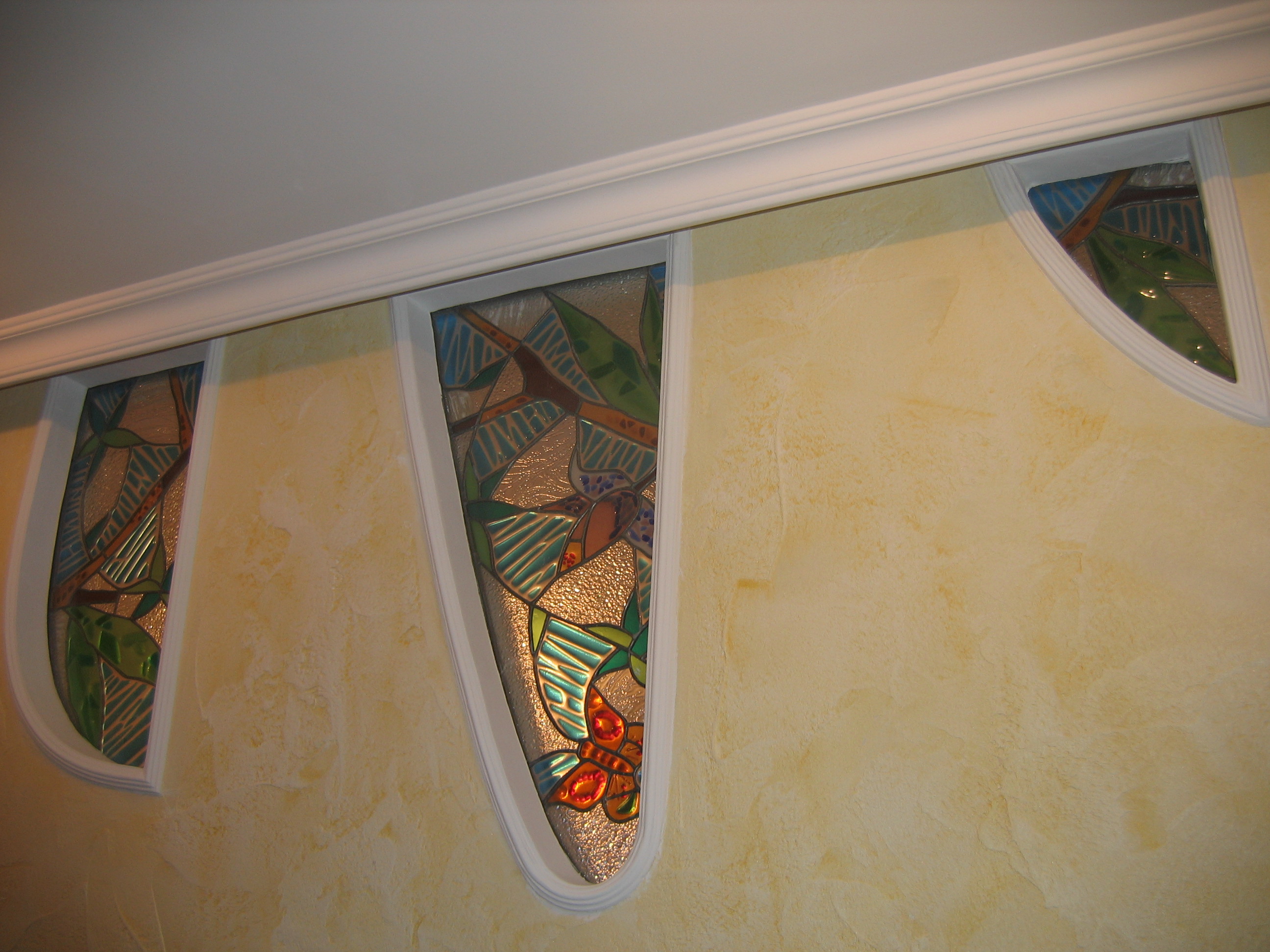 производство витражей в стеклопакете"фьюзинг","ТИФФАНИ&