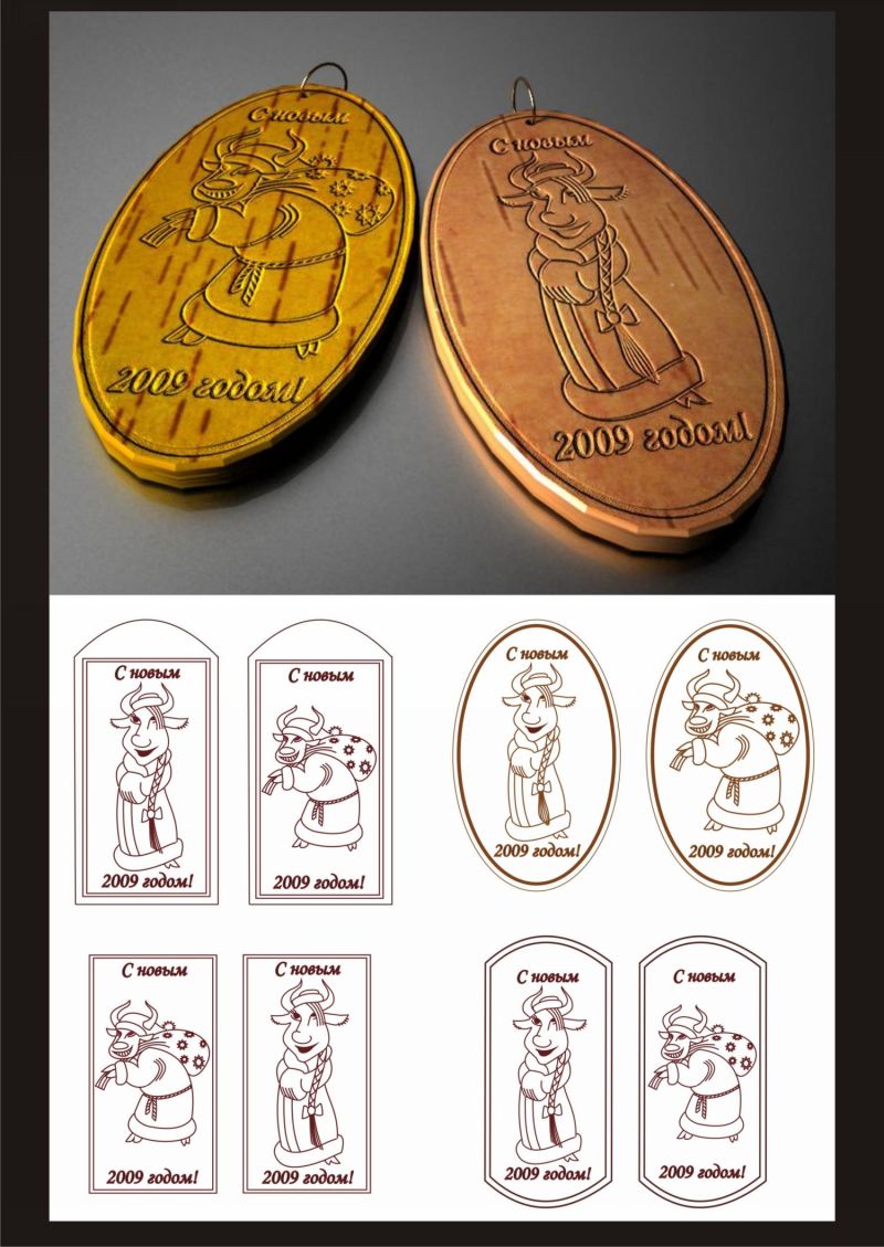 Брелок из бересты новогодний