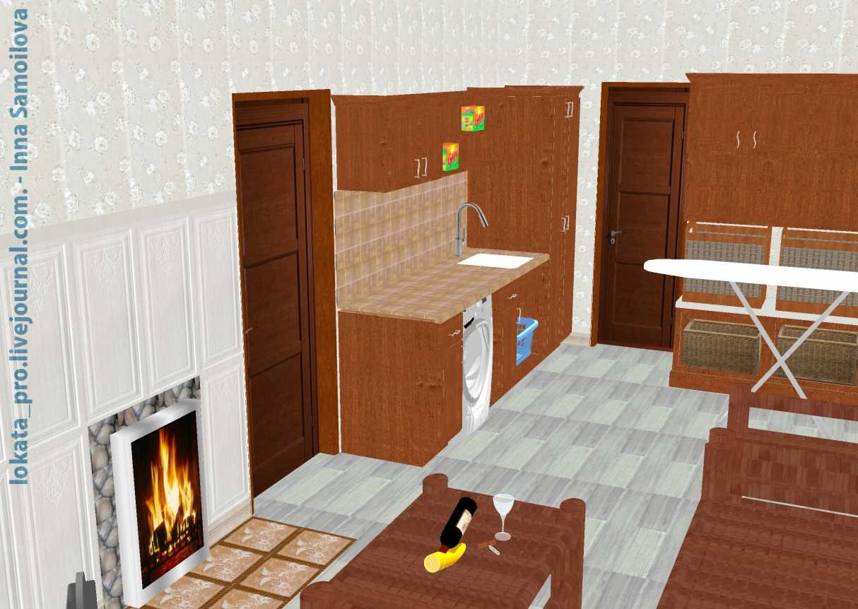 Прачечная в сером цвете. Первомайка (коттедж)