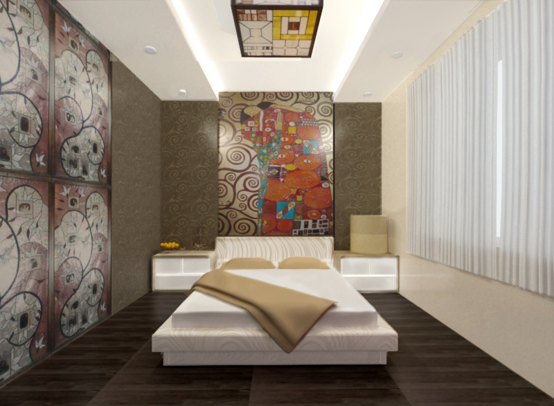 Квартира а-ля "Климт" белая мебель