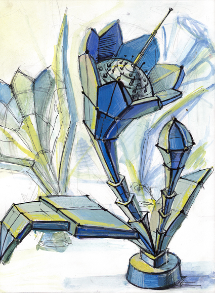 Гуашь, шариковая ручка