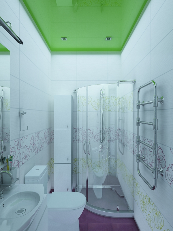 Яркий дизайн 4-х комнатной квартиры(гостевой санузел)