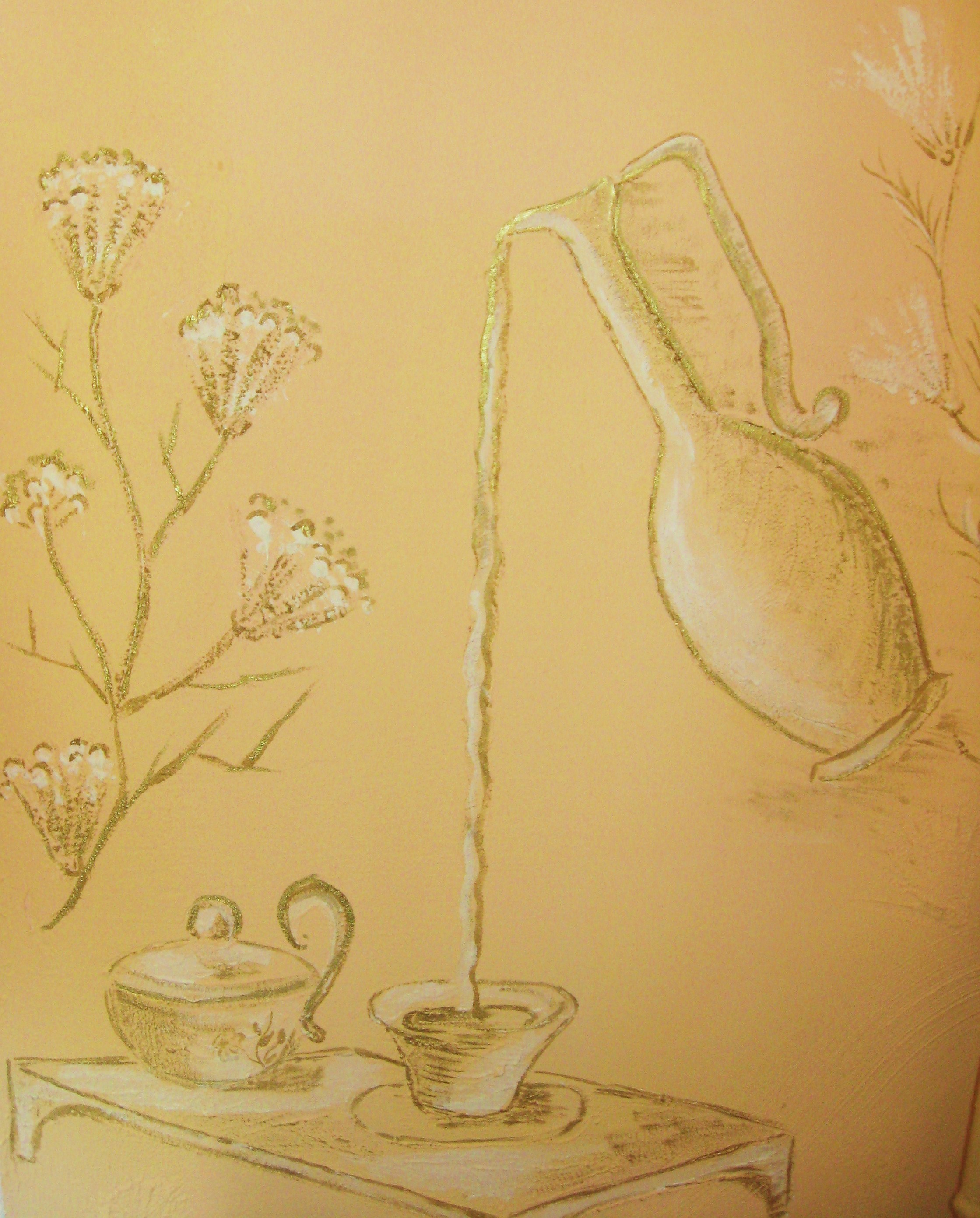 Роспись и лепнина по фактурной штукатурке.