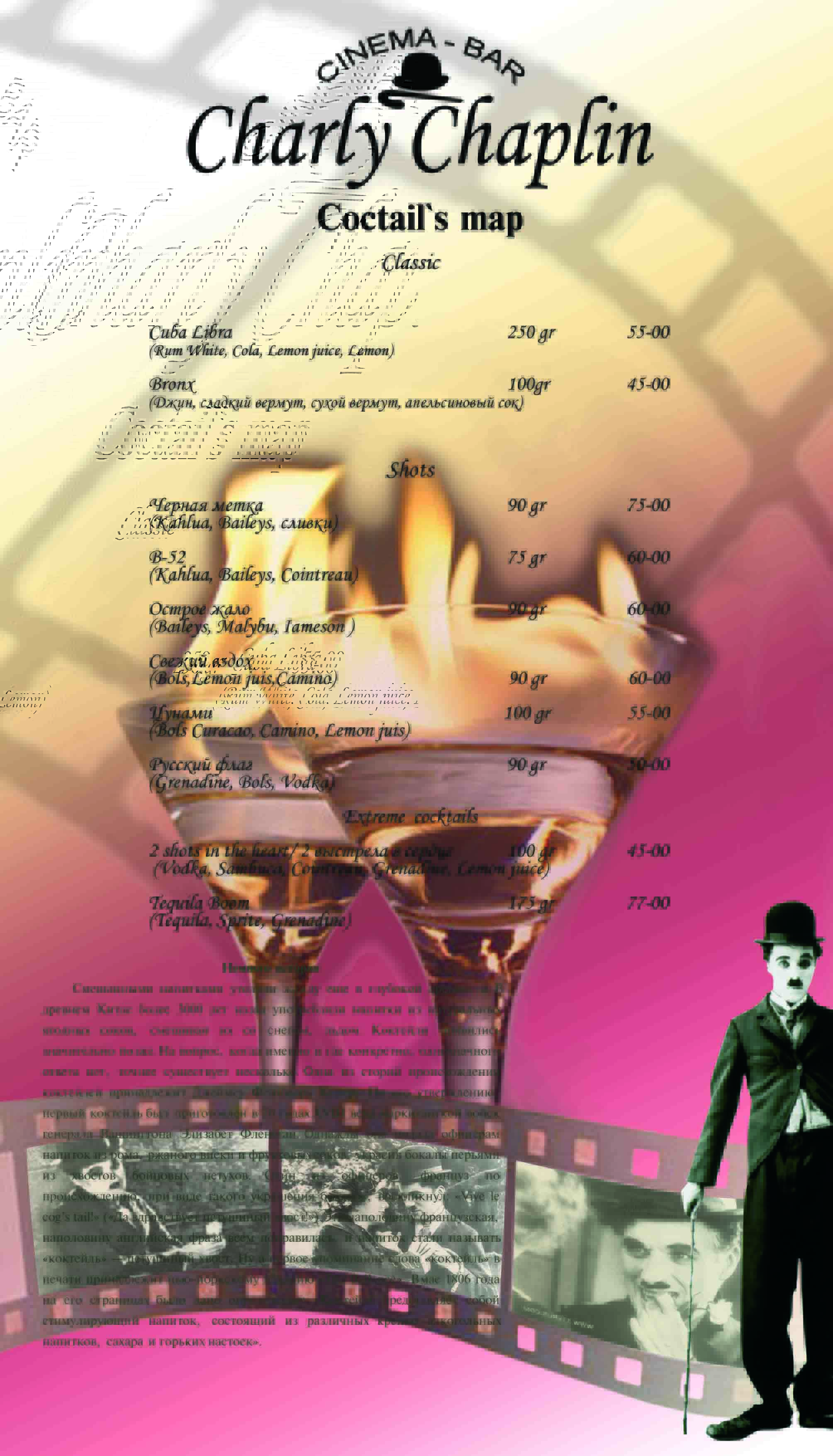 Коктейльная карта.
