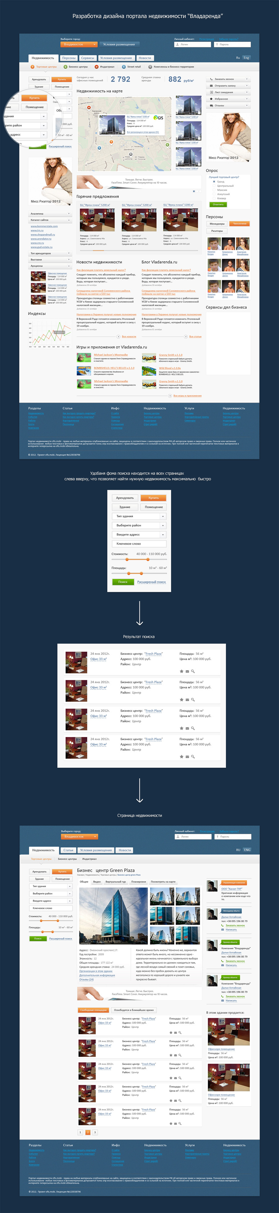 Разработка дизайна для портала недвижимости