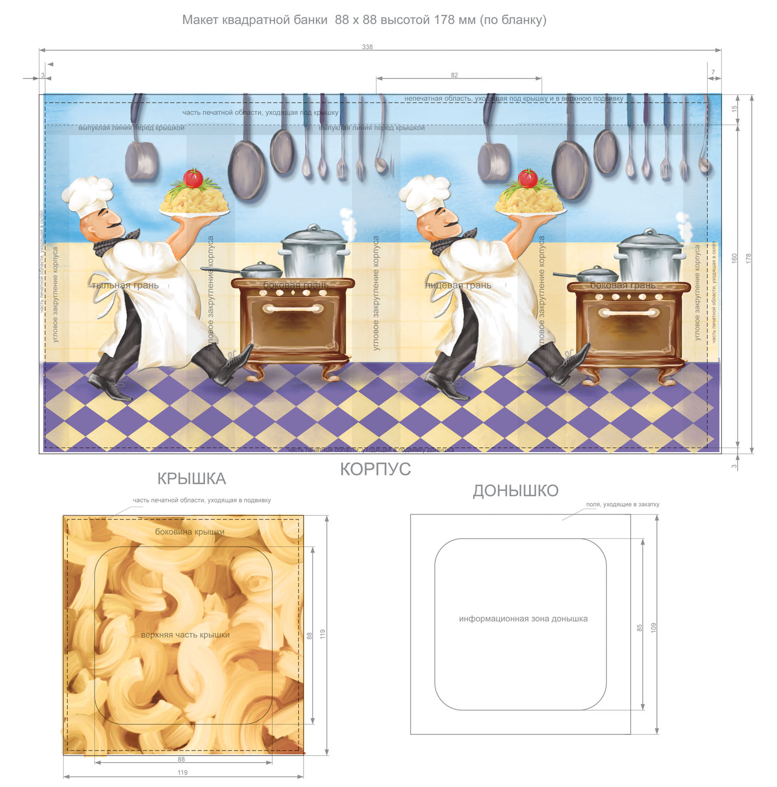 жестяная упаковка для сыпучих продуктов