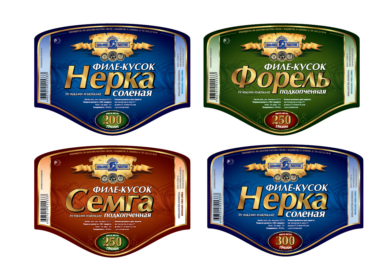 Редизайн базовых этикеток компании "Дальпико"