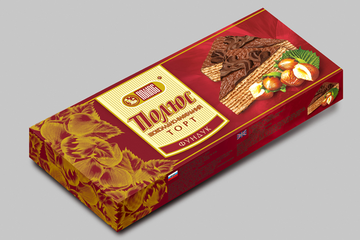 коробка для торта кондитерской фабрики "Полюс"