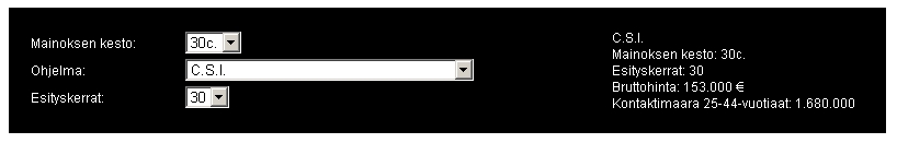 On-line калькулятор расчета TV рекламы