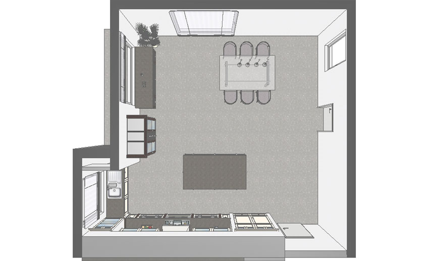 Боз-ар кухня - расстановка кухни-столовой