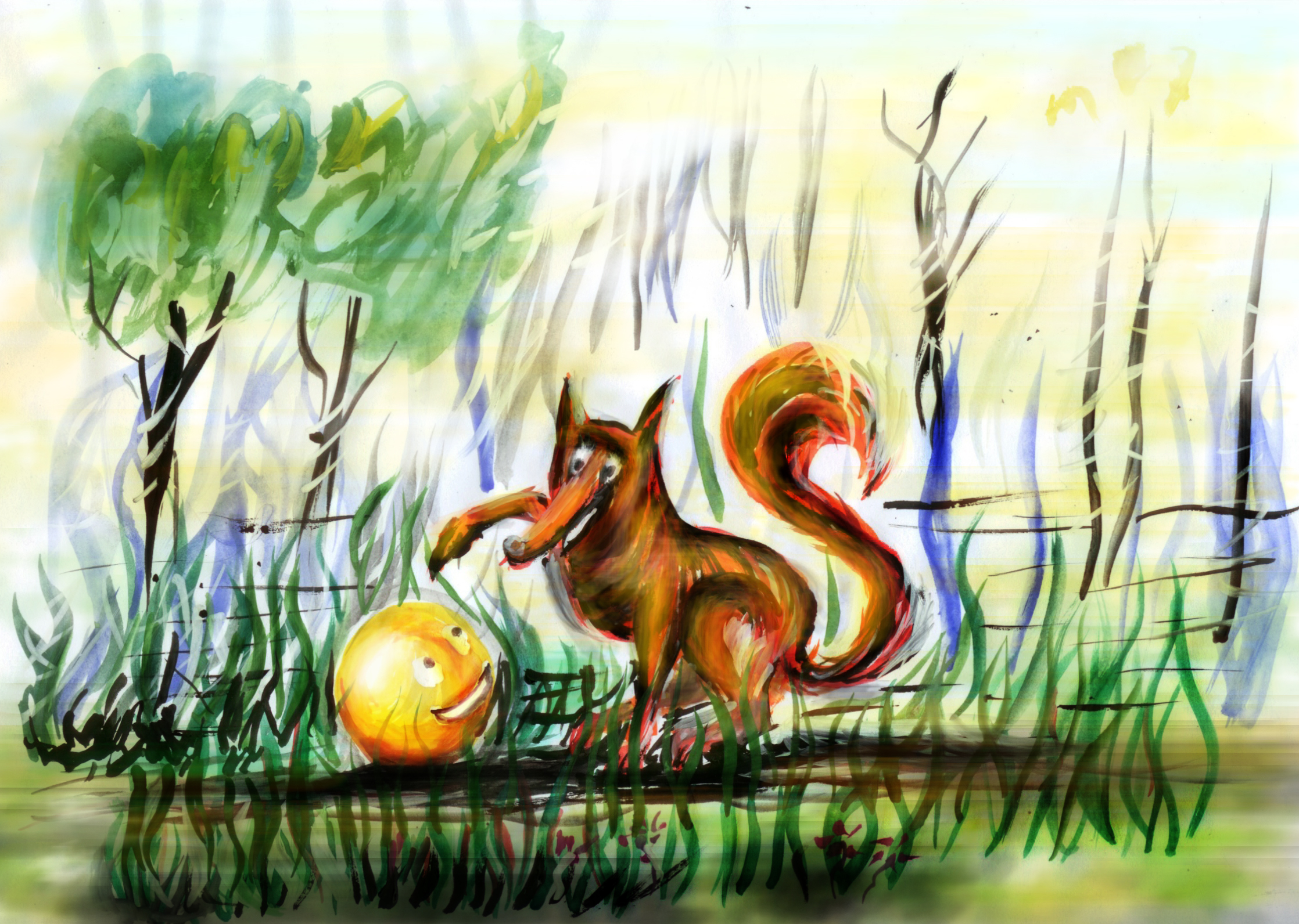 иллюстрация к сказке про колобка