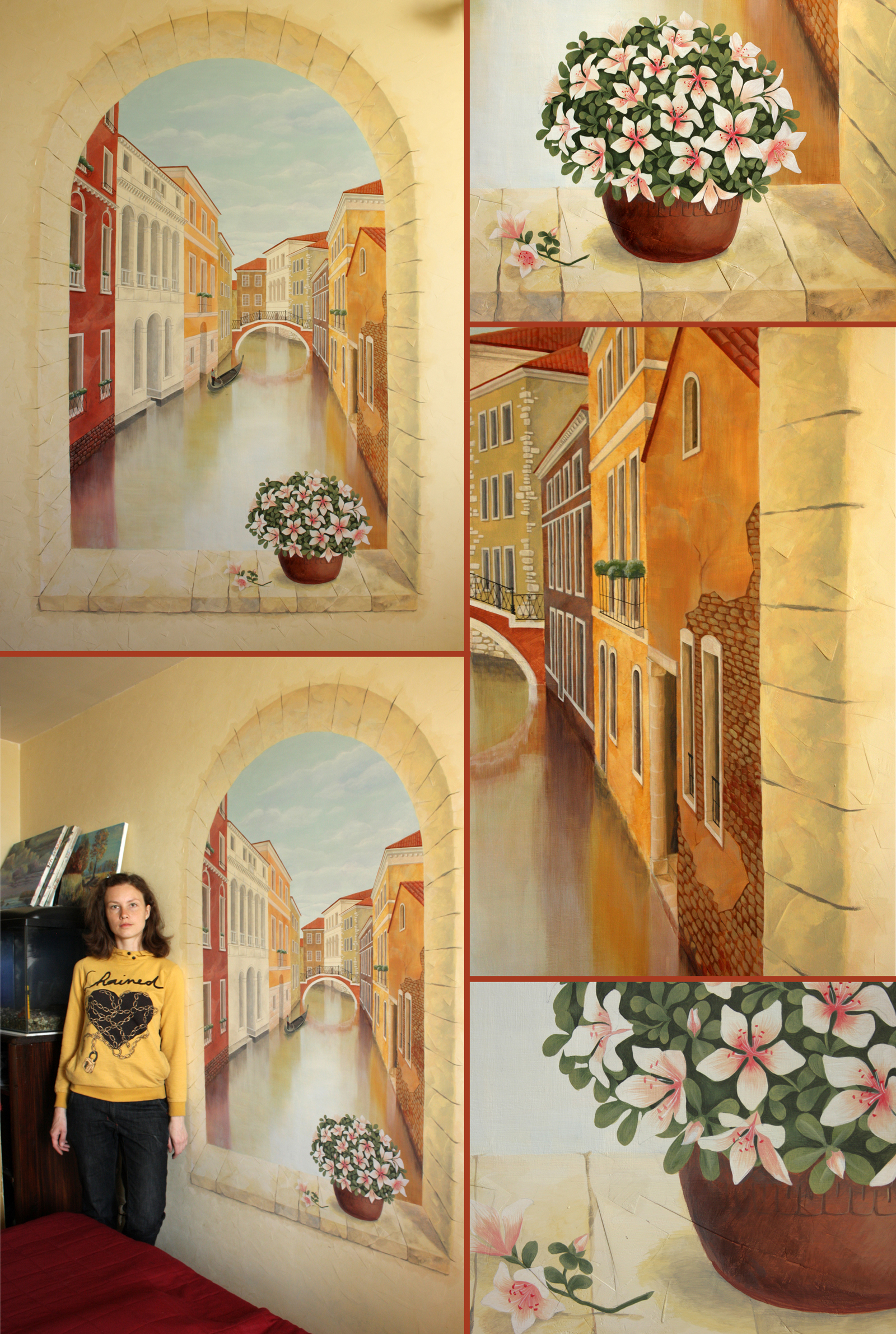 "Венеция" - роспись на стене в спальне